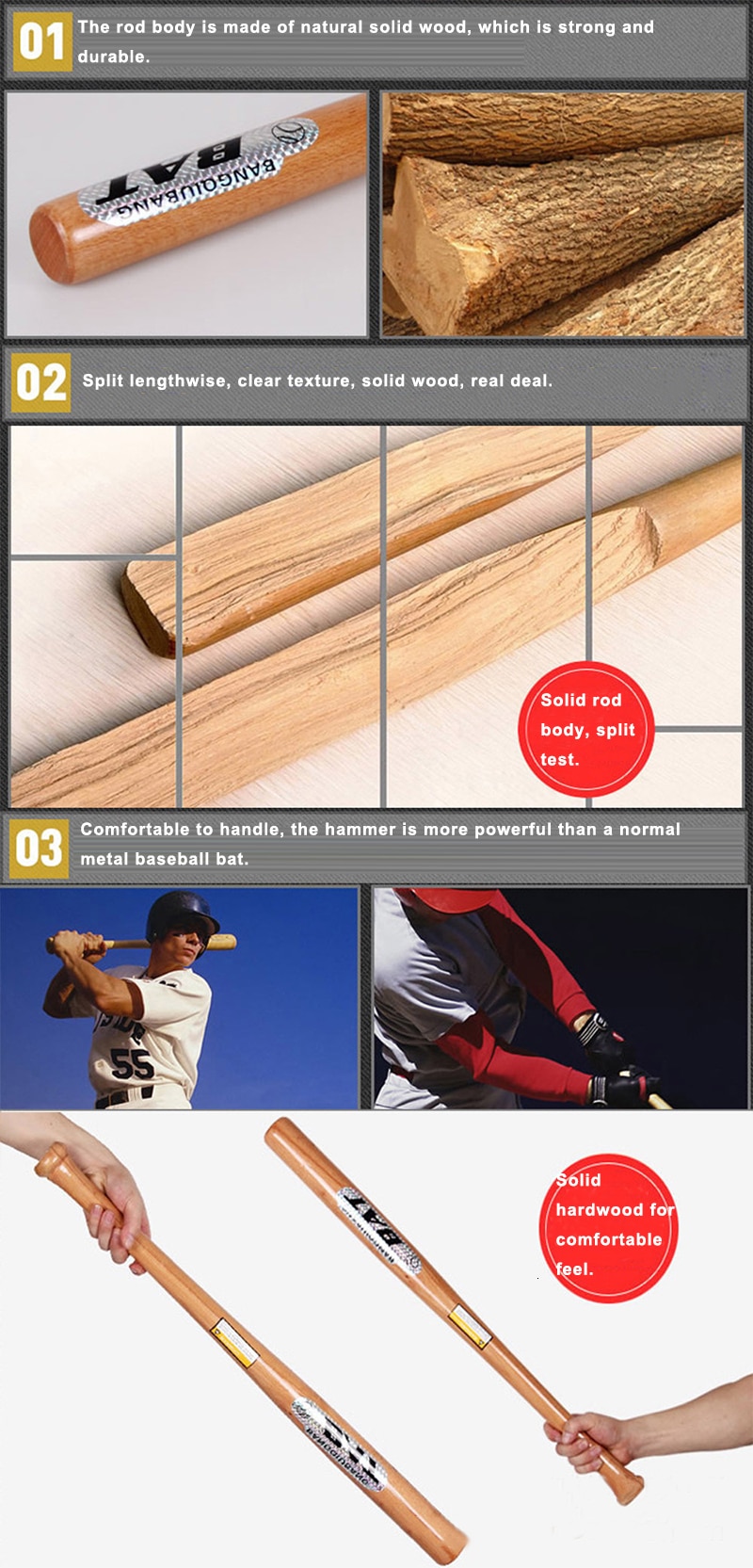 4782305642_2078193861.jpg 21-33Inch Wood Baseball Bat Professional Hardwood Baseball Stick Outdoor Sports Self-defense Weapon Bat Of The Bit Softball Bats
